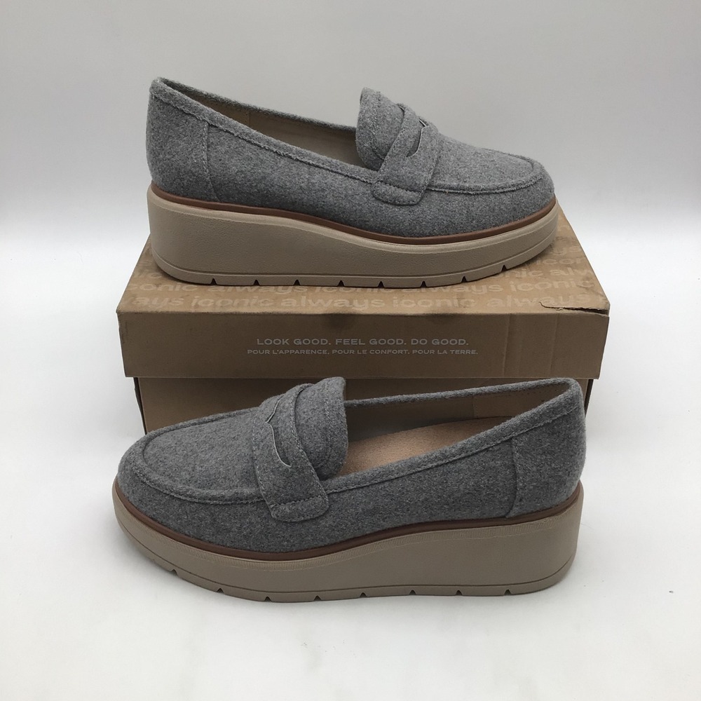Dr Scholls Nice Day Max Womens Size‎ 11 Light Grey Platform Penny Loafers NEW